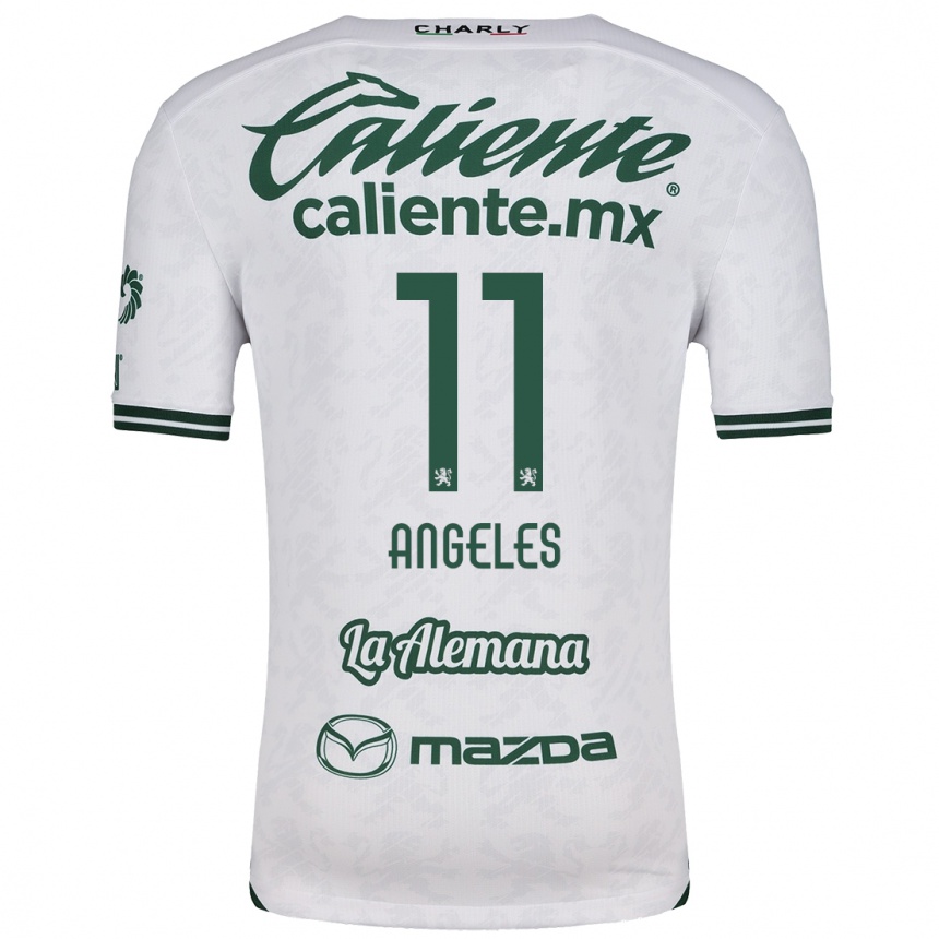 Niño Fútbol Camiseta Lizbeth Ángeles #11 Blanco Verde 2ª Equipación 2024/25