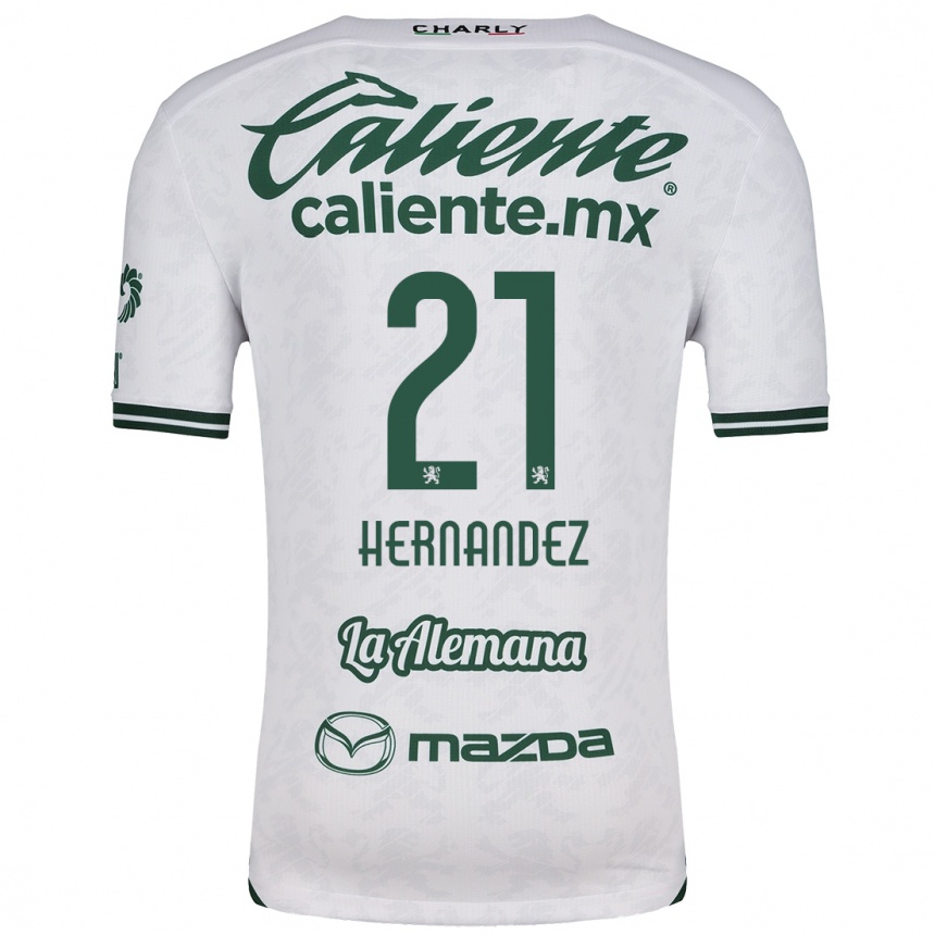 Niño Fútbol Camiseta Alexa Hernández #21 Blanco Verde 2ª Equipación 2024/25