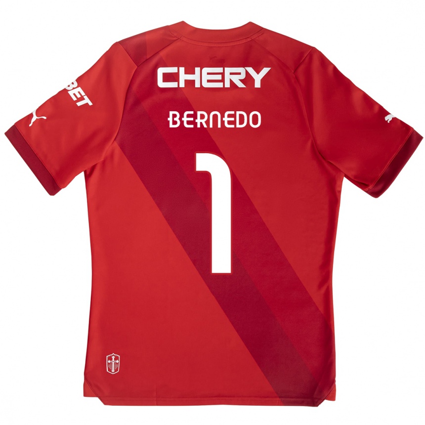 Niño Fútbol Camiseta Vicente Bernedo #1 Rojo Blanco 2ª Equipación 2024/25