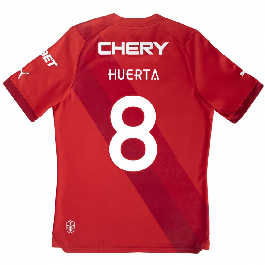 Niño Fútbol Camiseta Valber Huerta #8 Rojo Blanco 2ª Equipación 2024/25