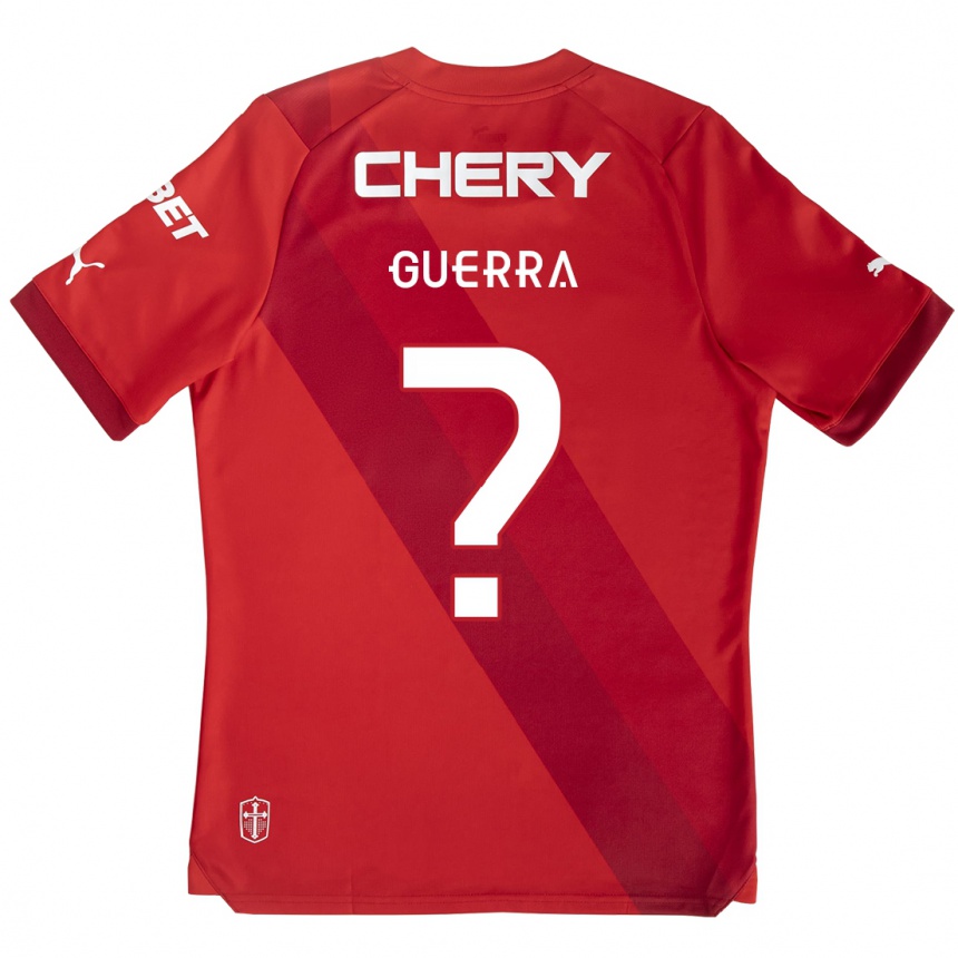 Niño Fútbol Camiseta Mateo Guerra #0 Rojo Blanco 2ª Equipación 2024/25