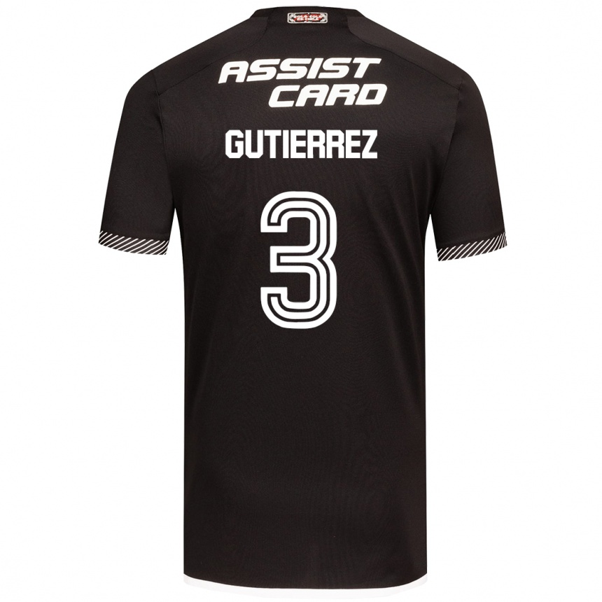 Niño Fútbol Camiseta Daniel Gutiérrez #3 Blanco Negro 2ª Equipación 2024/25