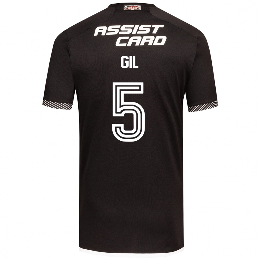 Niño Fútbol Camiseta Leonardo Gil #5 Blanco Negro 2ª Equipación 2024/25