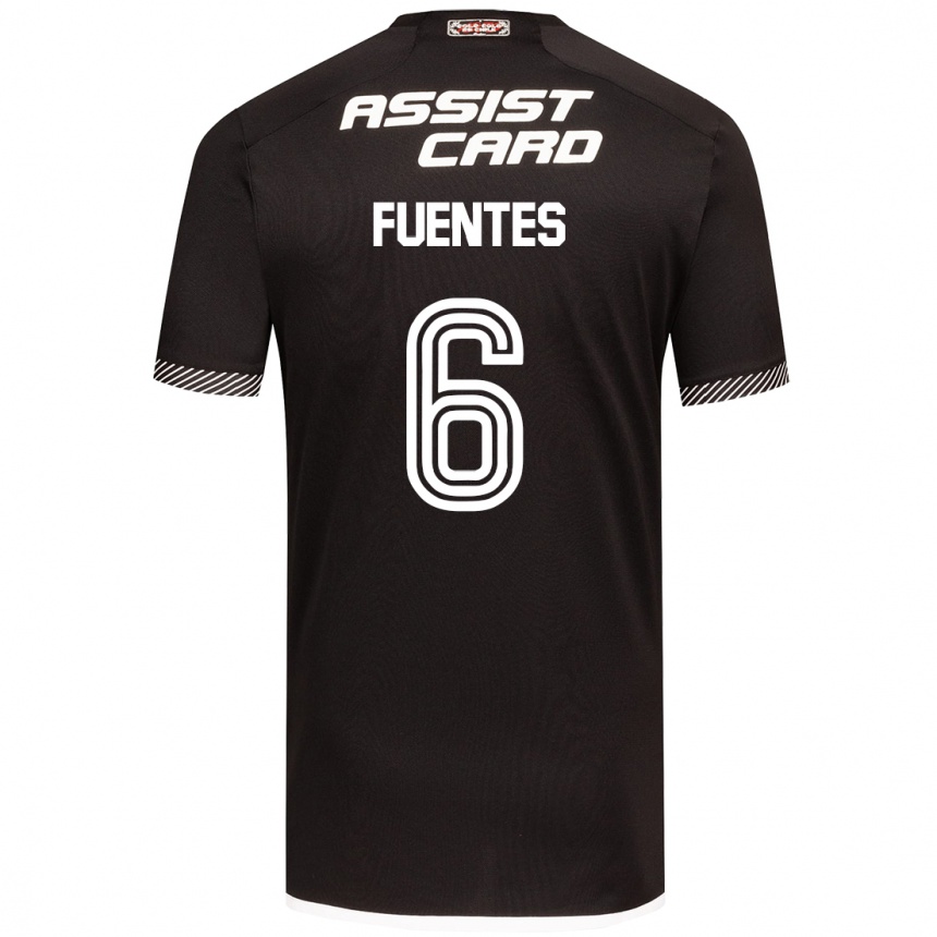 Niño Fútbol Camiseta César Fuentes #6 Blanco Negro 2ª Equipación 2024/25