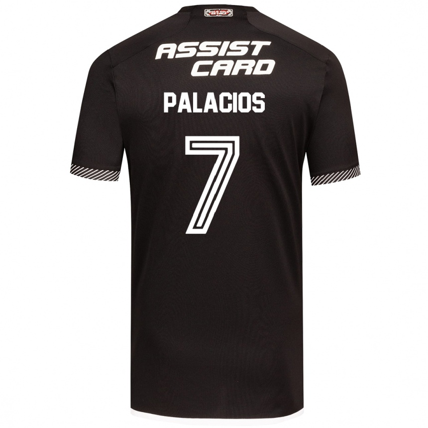 Niño Fútbol Camiseta Carlos Palacios #7 Blanco Negro 2ª Equipación 2024/25