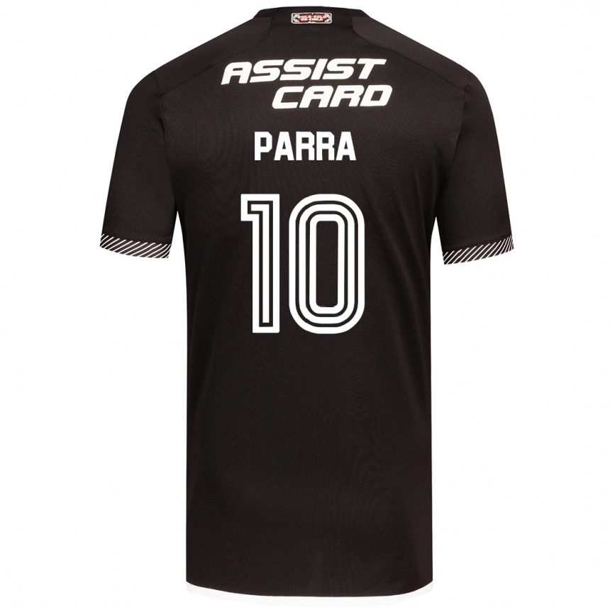 Niño Fútbol Camiseta Pablo Parra #10 Blanco Negro 2ª Equipación 2024/25