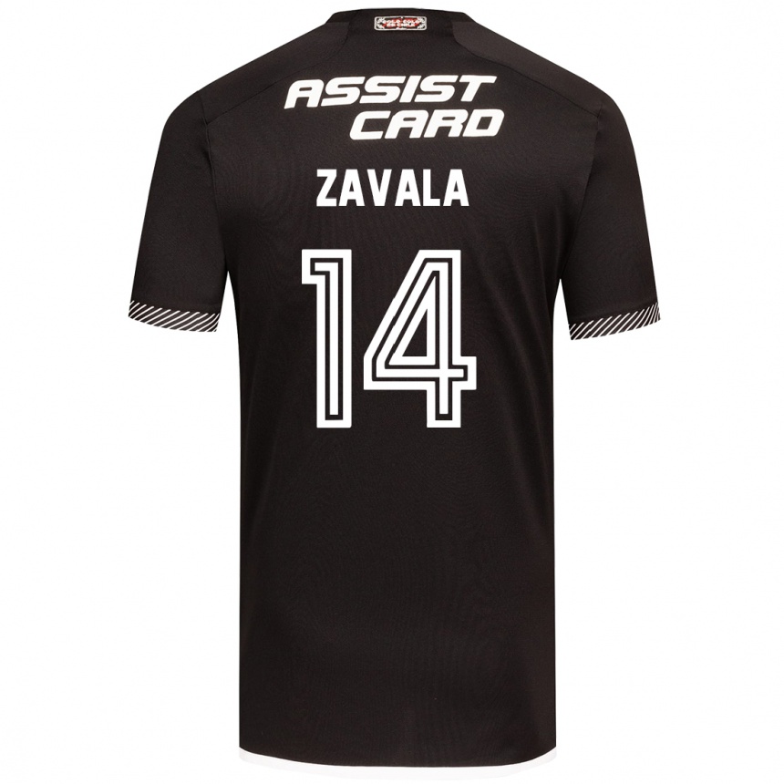 Niño Fútbol Camiseta Cristián Zavala #14 Blanco Negro 2ª Equipación 2024/25