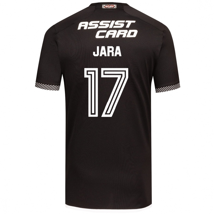 Niño Fútbol Camiseta Ignacio Jara #17 Blanco Negro 2ª Equipación 2024/25