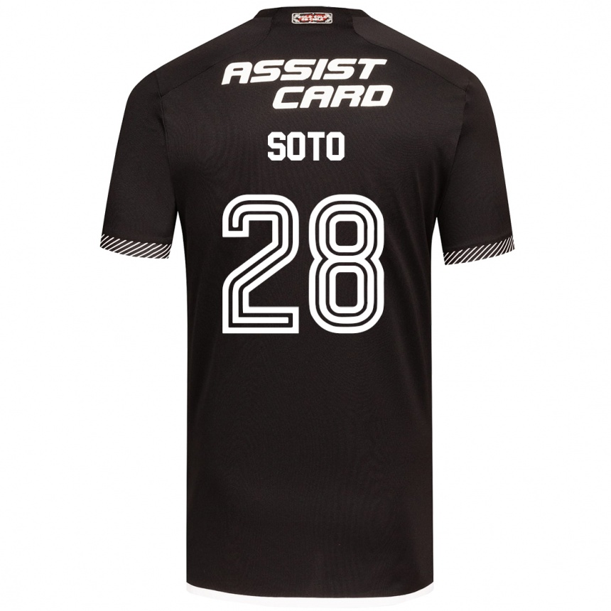 Niño Fútbol Camiseta Lucas Soto #28 Blanco Negro 2ª Equipación 2024/25