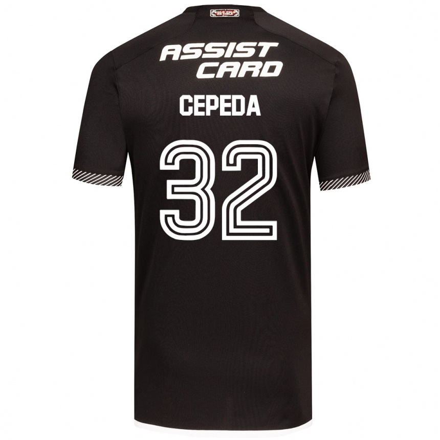 Niño Fútbol Camiseta Lucas Cepeda #32 Blanco Negro 2ª Equipación 2024/25