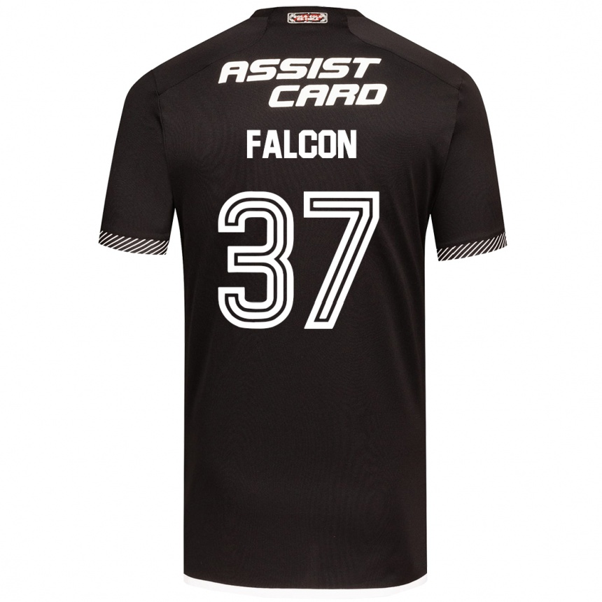 Niño Fútbol Camiseta Maximiliano Falcón #37 Blanco Negro 2ª Equipación 2024/25