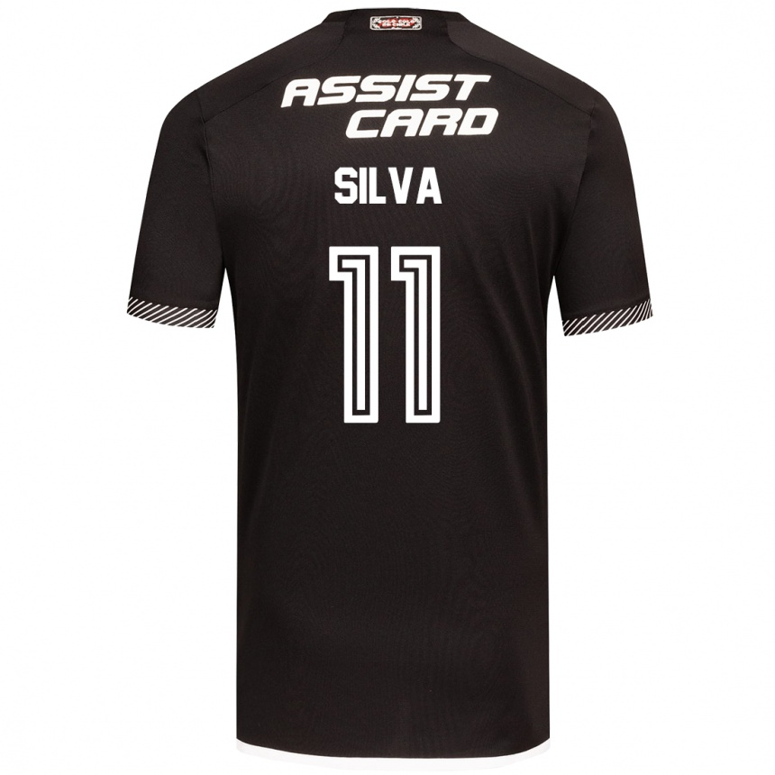 Niño Fútbol Camiseta Martín Silva #11 Blanco Negro 2ª Equipación 2024/25