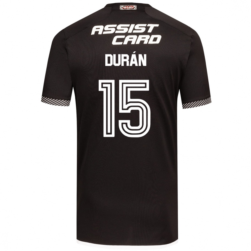 Niño Fútbol Camiseta José Durán #15 Blanco Negro 2ª Equipación 2024/25