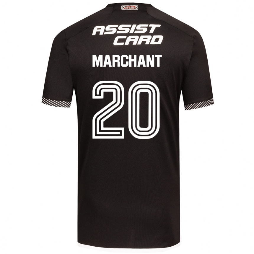 Niño Fútbol Camiseta Francisco Marchant #20 Blanco Negro 2ª Equipación 2024/25