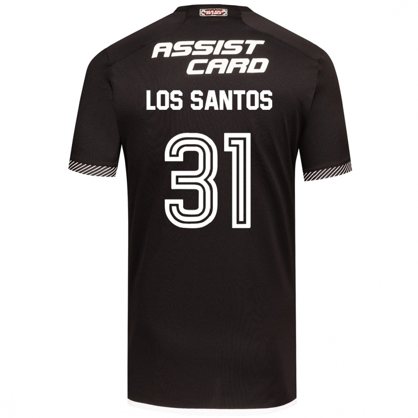 Niño Fútbol Camiseta Matías De Los Santos #31 Blanco Negro 2ª Equipación 2024/25