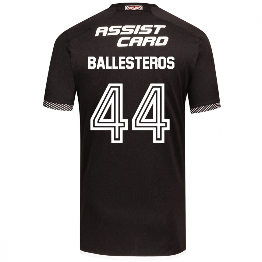 Niño Fútbol Camiseta Martín Ballesteros #44 Blanco Negro 2ª Equipación 2024/25