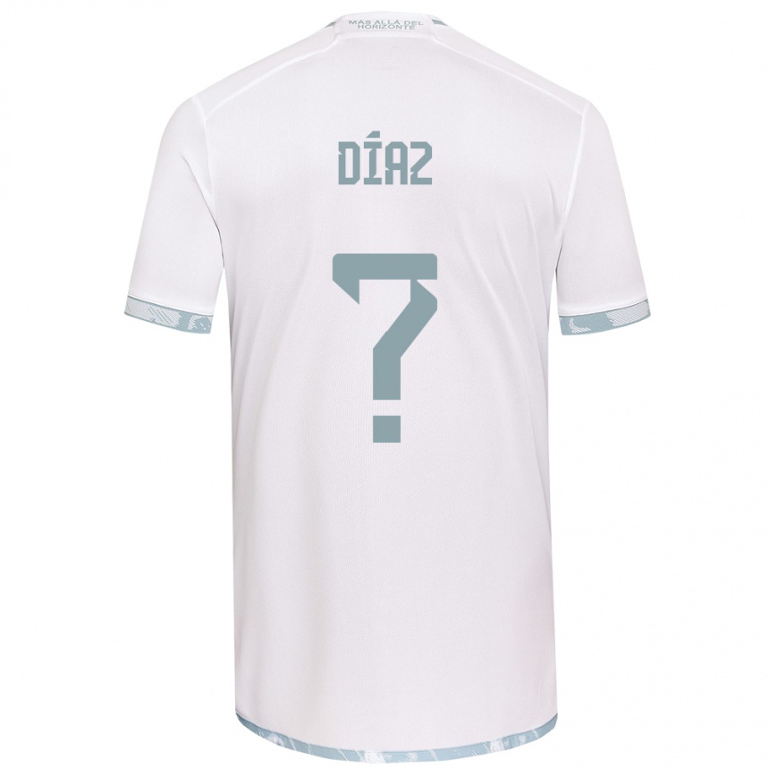 Niño Fútbol Camiseta Antonio Díaz #0 Gris Blanco 2ª Equipación 2024/25