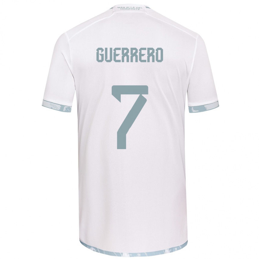 Niño Fútbol Camiseta Maximiliano Guerrero #7 Gris Blanco 2ª Equipación 2024/25