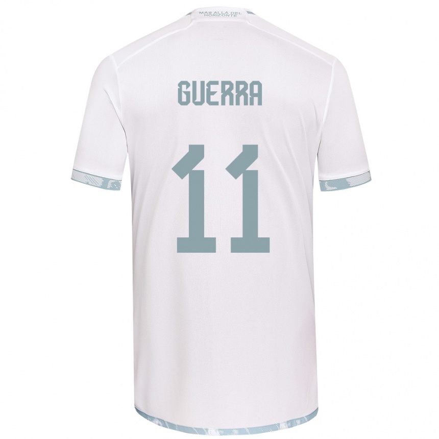 Niño Fútbol Camiseta Nicolás Guerra #11 Gris Blanco 2ª Equipación 2024/25