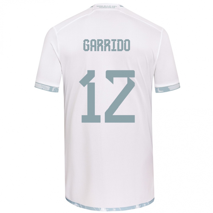 Niño Fútbol Camiseta Pedro Garrido #12 Gris Blanco 2ª Equipación 2024/25