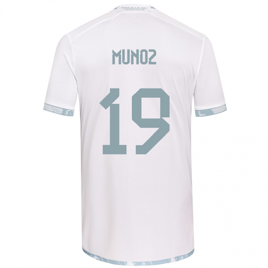 Niño Fútbol Camiseta Cristóbal Muñoz #19 Gris Blanco 2ª Equipación 2024/25