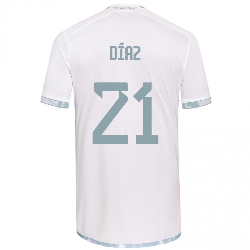 Niño Fútbol Camiseta Marcelo Díaz #21 Gris Blanco 2ª Equipación 2024/25