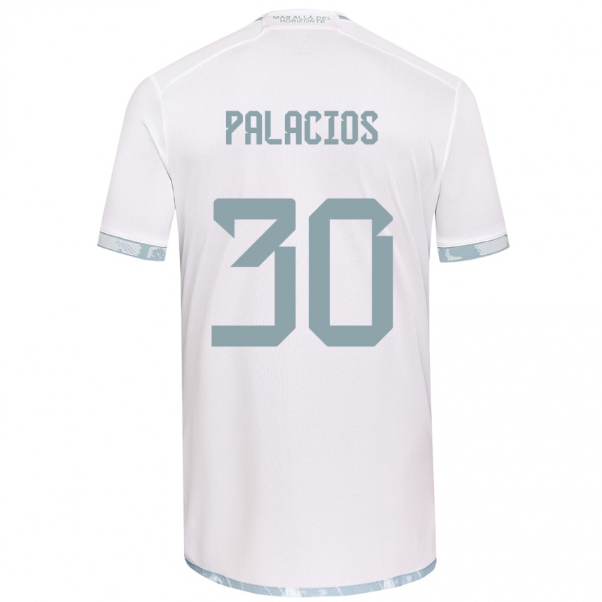 Niño Fútbol Camiseta Cristian Palacios #30 Gris Blanco 2ª Equipación 2024/25