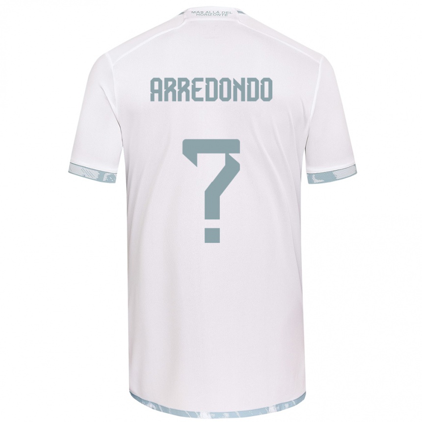 Niño Fútbol Camiseta Milovan Arredondo #0 Gris Blanco 2ª Equipación 2024/25