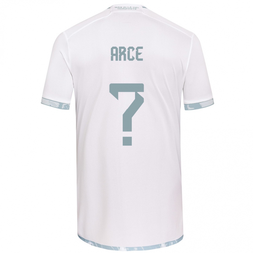 Niño Fútbol Camiseta Agustín Arce #0 Gris Blanco 2ª Equipación 2024/25