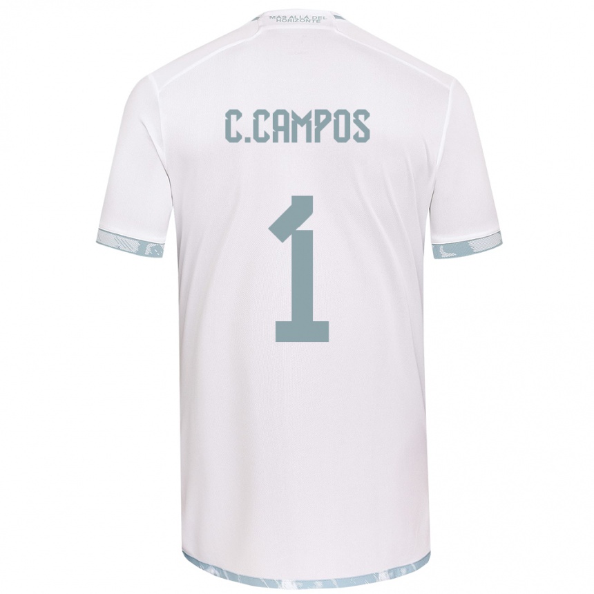 Niño Fútbol Camiseta Cristóbal Campos #1 Gris Blanco 2ª Equipación 2024/25