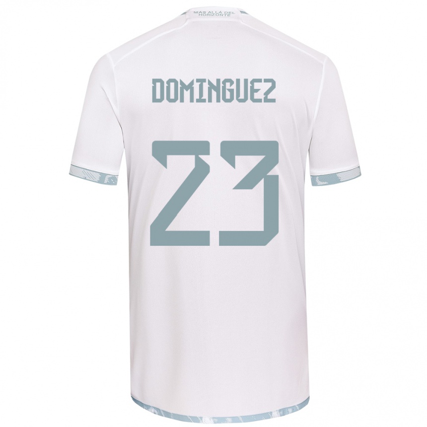 Niño Fútbol Camiseta Nery Domínguez #23 Gris Blanco 2ª Equipación 2024/25