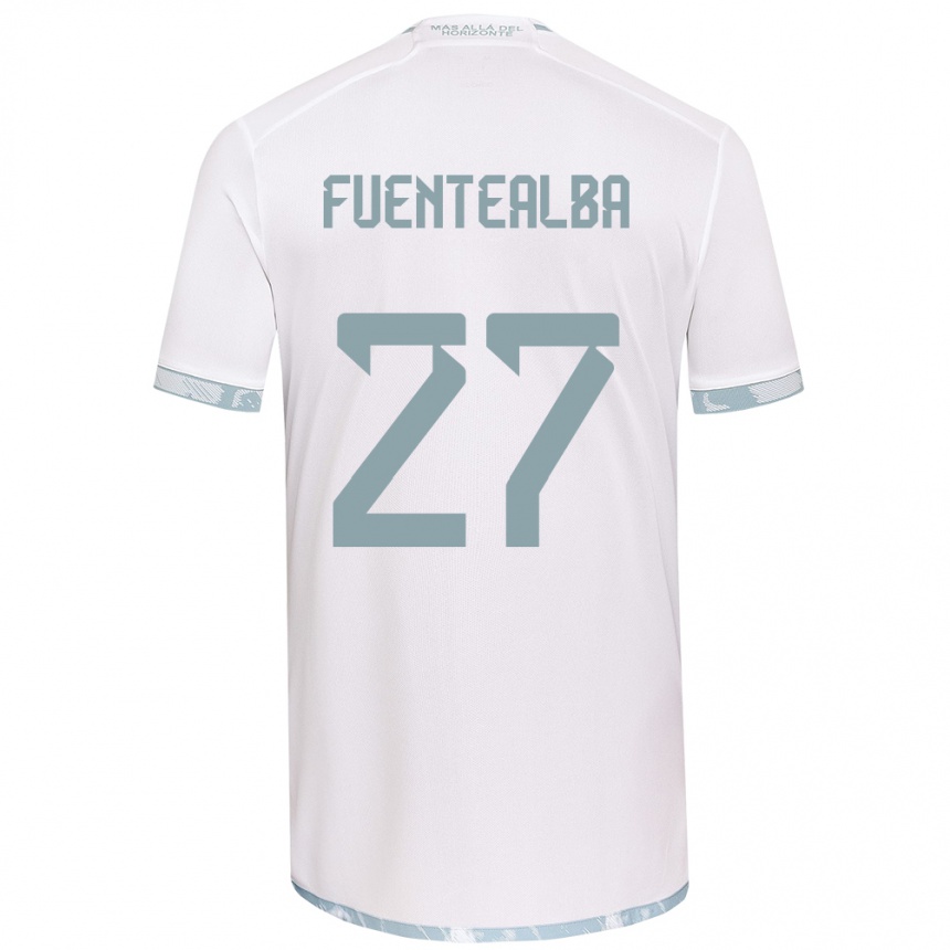 Niño Fútbol Camiseta Jeison Fuentealba #27 Gris Blanco 2ª Equipación 2024/25