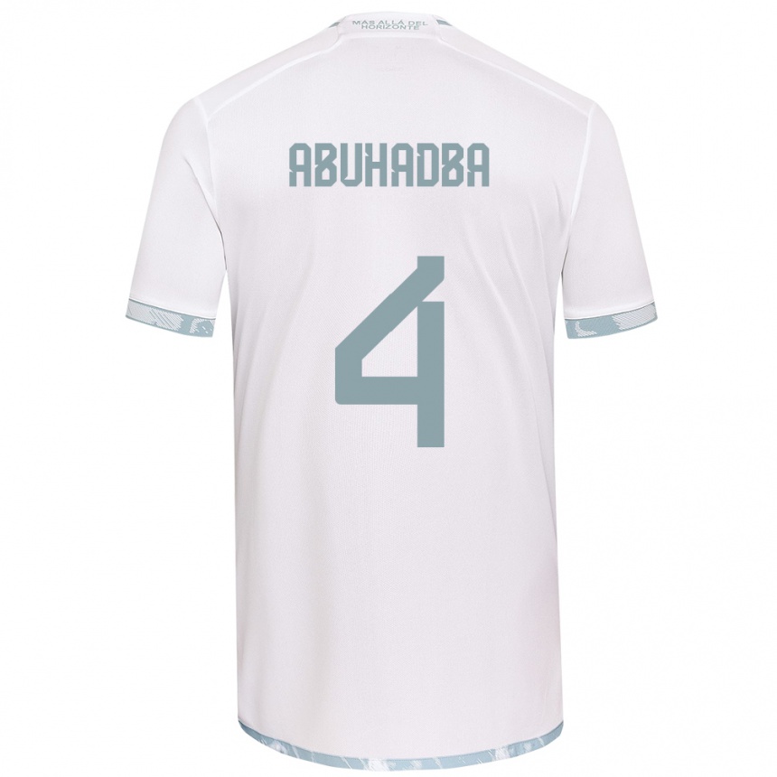 Niño Fútbol Camiseta Zacarías Abuhadba #4 Gris Blanco 2ª Equipación 2024/25