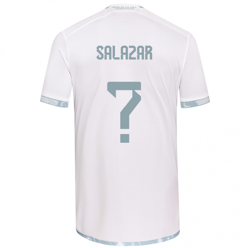 Niño Fútbol Camiseta Yahir Salazar #0 Gris Blanco 2ª Equipación 2024/25