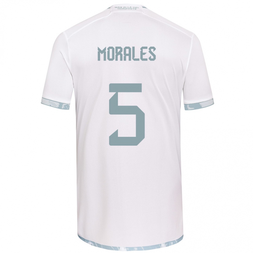 Niño Fútbol Camiseta Mariana Morales #5 Gris Blanco 2ª Equipación 2024/25