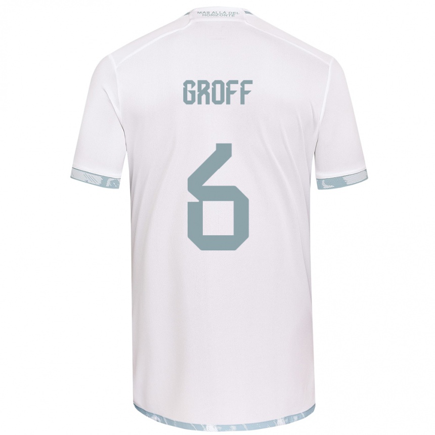 Niño Fútbol Camiseta Llanka Groff #6 Gris Blanco 2ª Equipación 2024/25