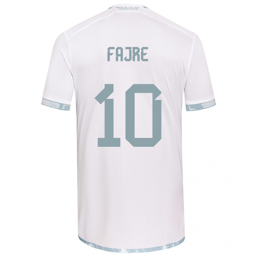 Niño Fútbol Camiseta Nicole Fajre #10 Gris Blanco 2ª Equipación 2024/25