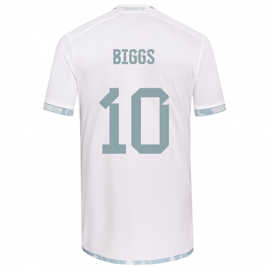 Niño Fútbol Camiseta Nicole Denise Fajre Biggs #10 Gris Blanco 2ª Equipación 2024/25