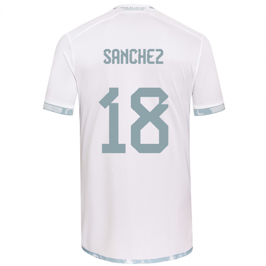 Niño Fútbol Camiseta Bárbara Sánchez #18 Gris Blanco 2ª Equipación 2024/25