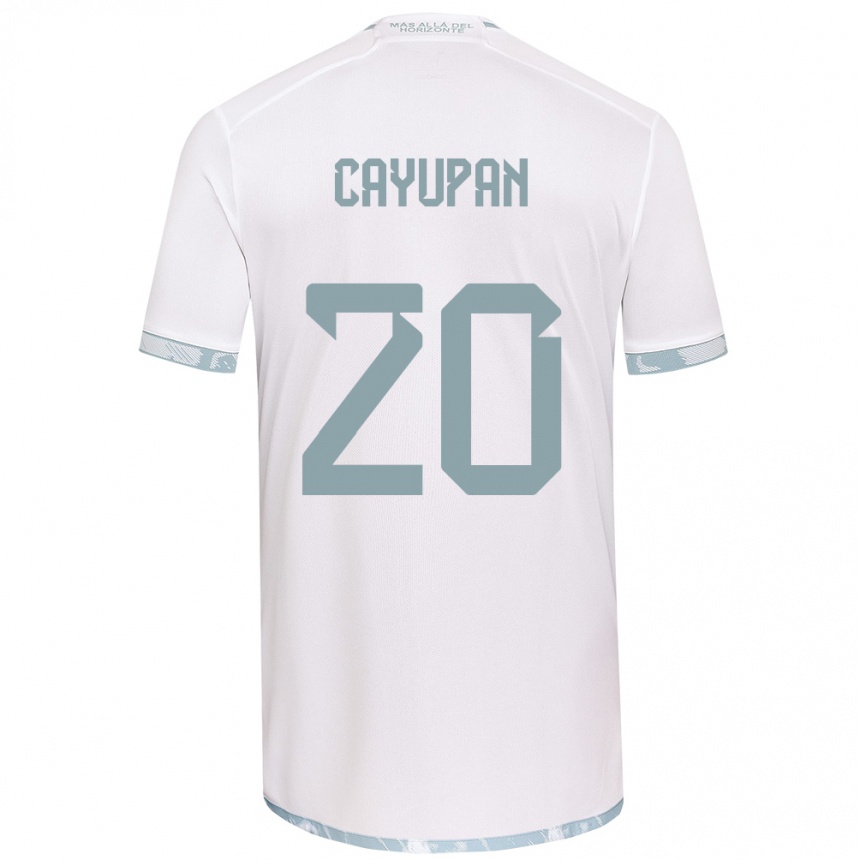 Niño Fútbol Camiseta Natalia Cayupán #20 Gris Blanco 2ª Equipación 2024/25