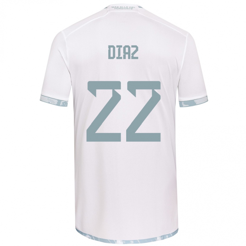 Niño Fútbol Camiseta Valentina Díaz #22 Gris Blanco 2ª Equipación 2024/25