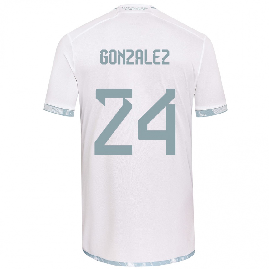 Niño Fútbol Camiseta Emma González #24 Gris Blanco 2ª Equipación 2024/25