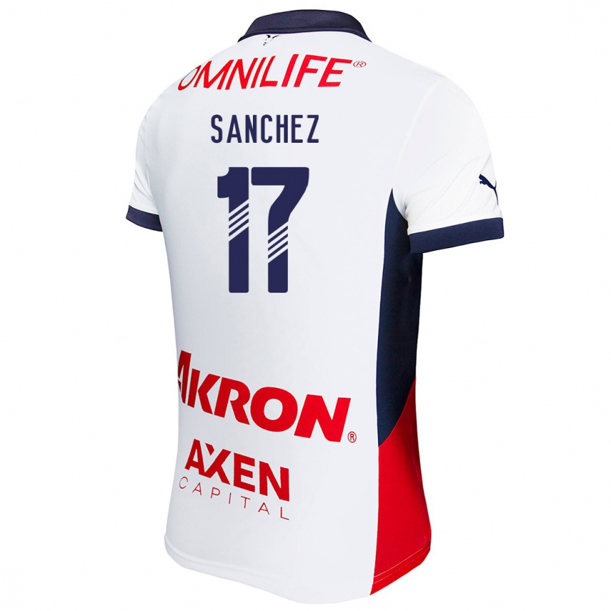 Niño Fútbol Camiseta Jesús Sánchez #17 Blanco Rojo Azul 2ª Equipación 2024/25