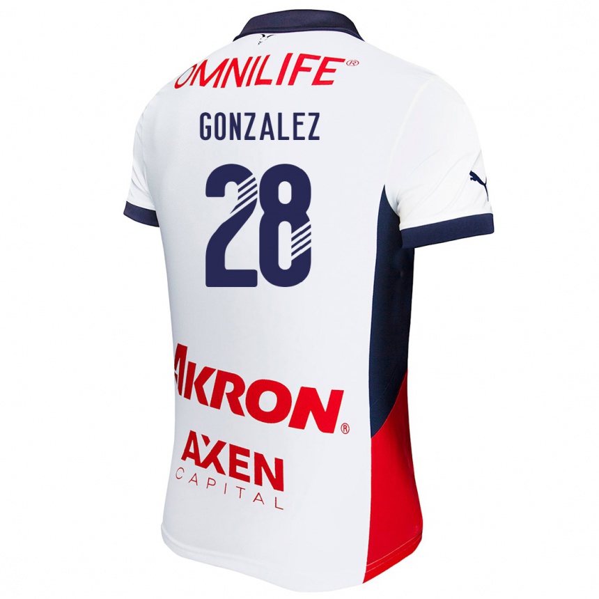 Niño Fútbol Camiseta Fernando González #28 Blanco Rojo Azul 2ª Equipación 2024/25