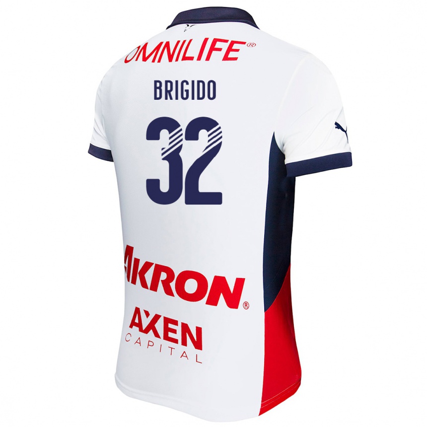 Niño Fútbol Camiseta Jesús Brígido #32 Blanco Rojo Azul 2ª Equipación 2024/25