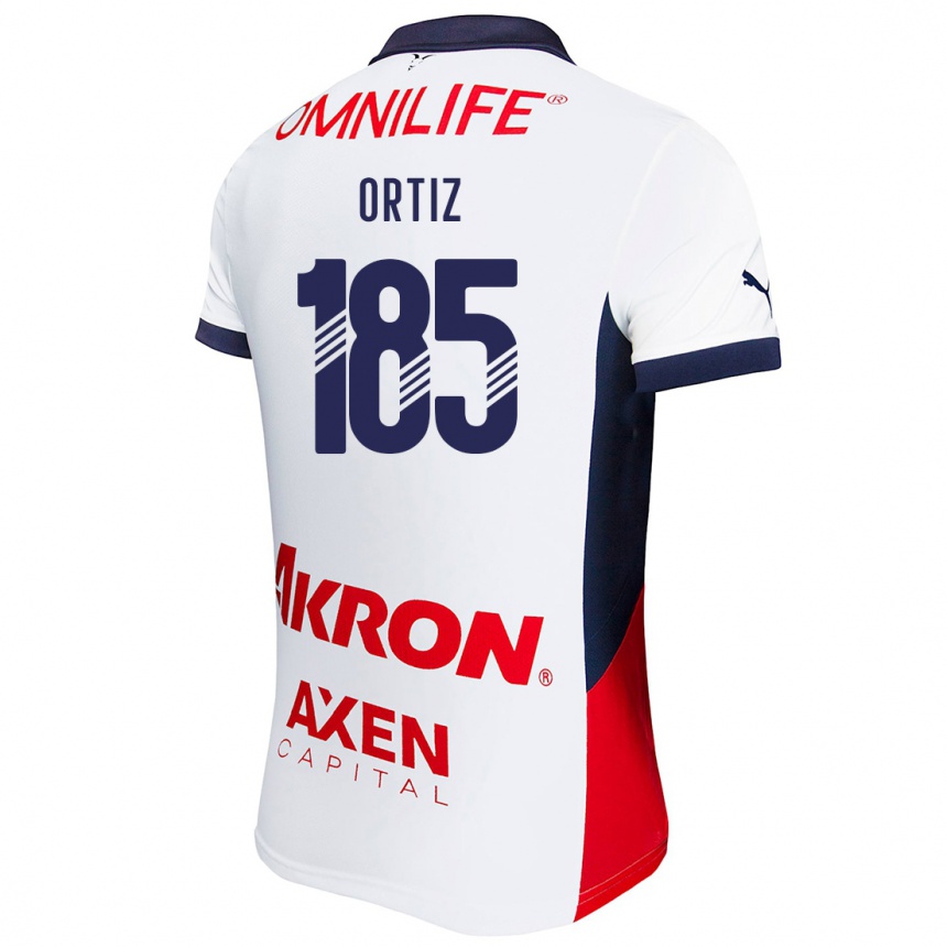 Niño Fútbol Camiseta Gibrán Ortiz #185 Blanco Rojo Azul 2ª Equipación 2024/25