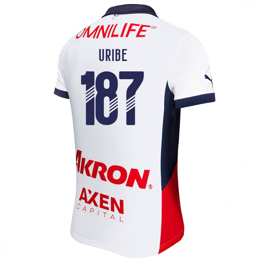 Niño Fútbol Camiseta Juan Uribe #187 Blanco Rojo Azul 2ª Equipación 2024/25