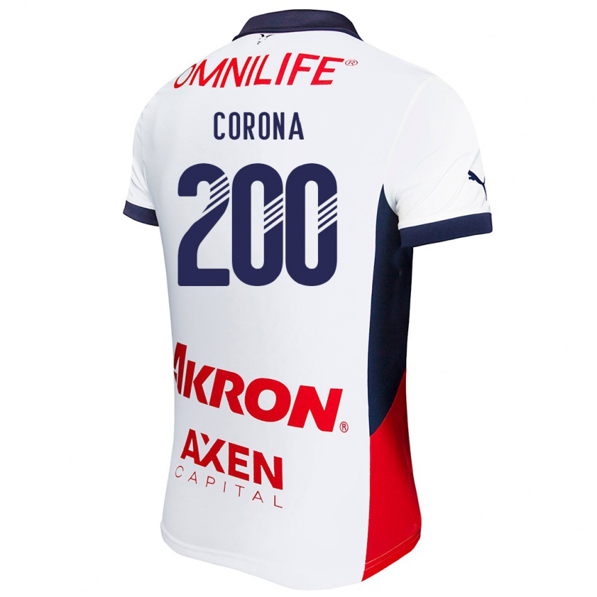 Niño Fútbol Camiseta Carlos Corona #200 Blanco Rojo Azul 2ª Equipación 2024/25