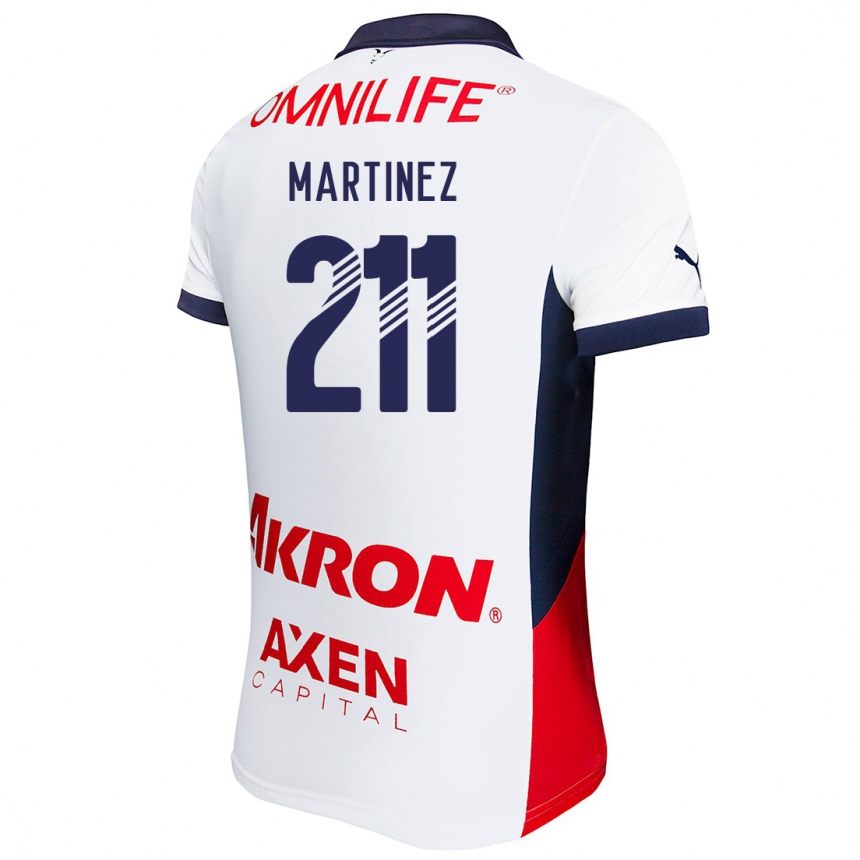 Niño Fútbol Camiseta Diego Martínez #211 Blanco Rojo Azul 2ª Equipación 2024/25