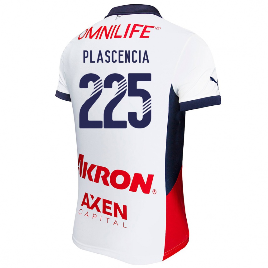 Niño Fútbol Camiseta Osvaldo Plascencia #225 Blanco Rojo Azul 2ª Equipación 2024/25